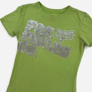 Y2K Fox Racing Lime Green Tight Fitting Tee